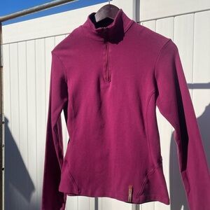 REI Women's Burgundy Long Sleeve Quarter-Zip Top